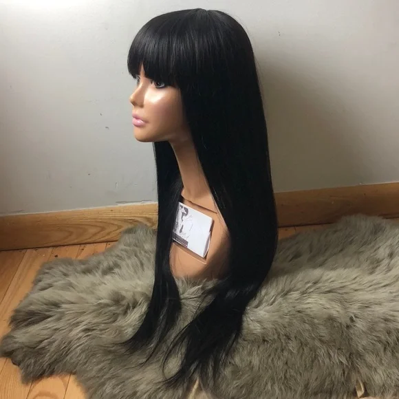 ?TIIA 22” HUMAN JET BLACK STRAIGHT BANG WIG *NEW* Jet Black Wig | Human Hair Wigs for Women – Private Label main image 4